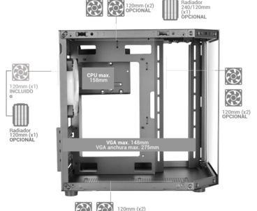 CAJA MINITORRE ATX MC-3TLITE NEGRO MARS GAMING